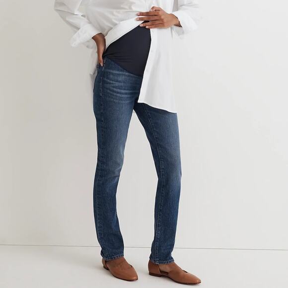 AA Madewell Maternity Over-the-Belly Perfect Vintage Jean in Decatur Wash NWT 28 - Picture 1 of 13